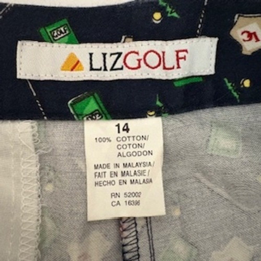 Vintage Liz Claiborne Liz Golf High Rise Pleated Front Shorts Sz 14‎ Golf Print - Picture 9 of 11
